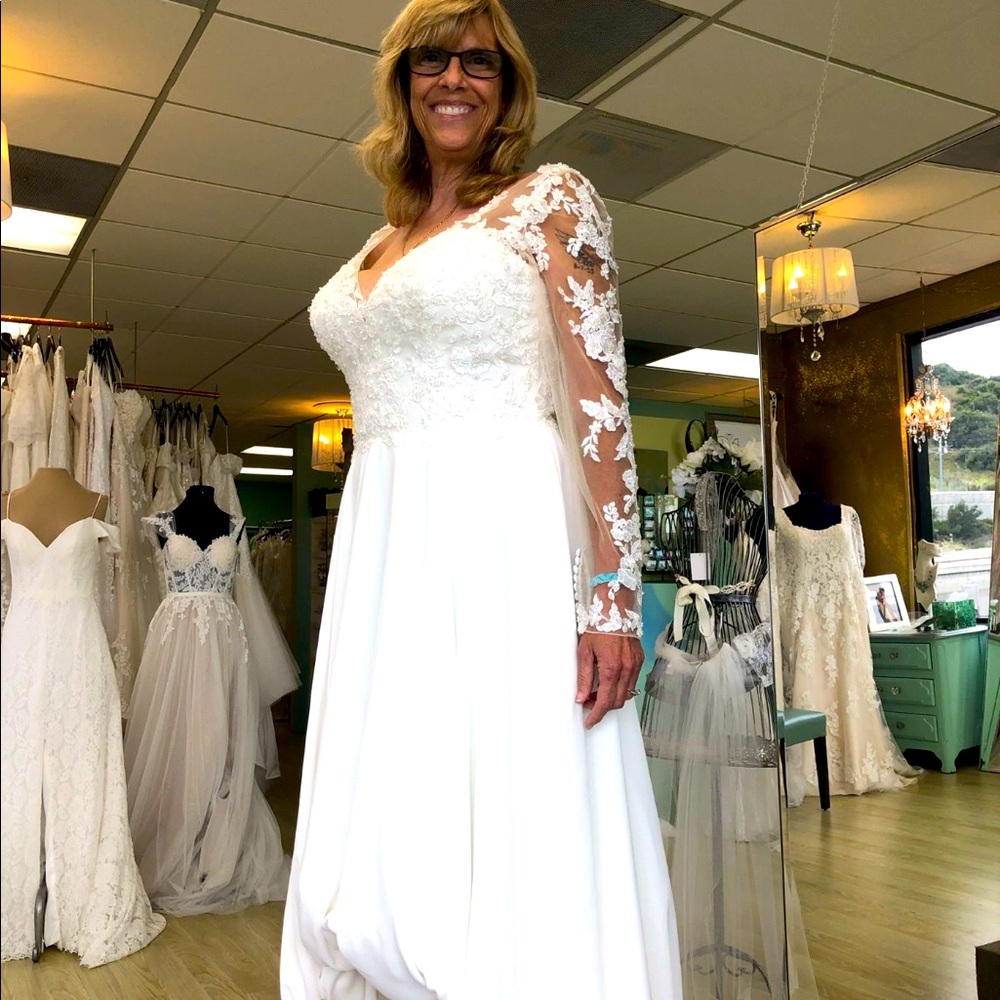 One of a kind white wedding dress